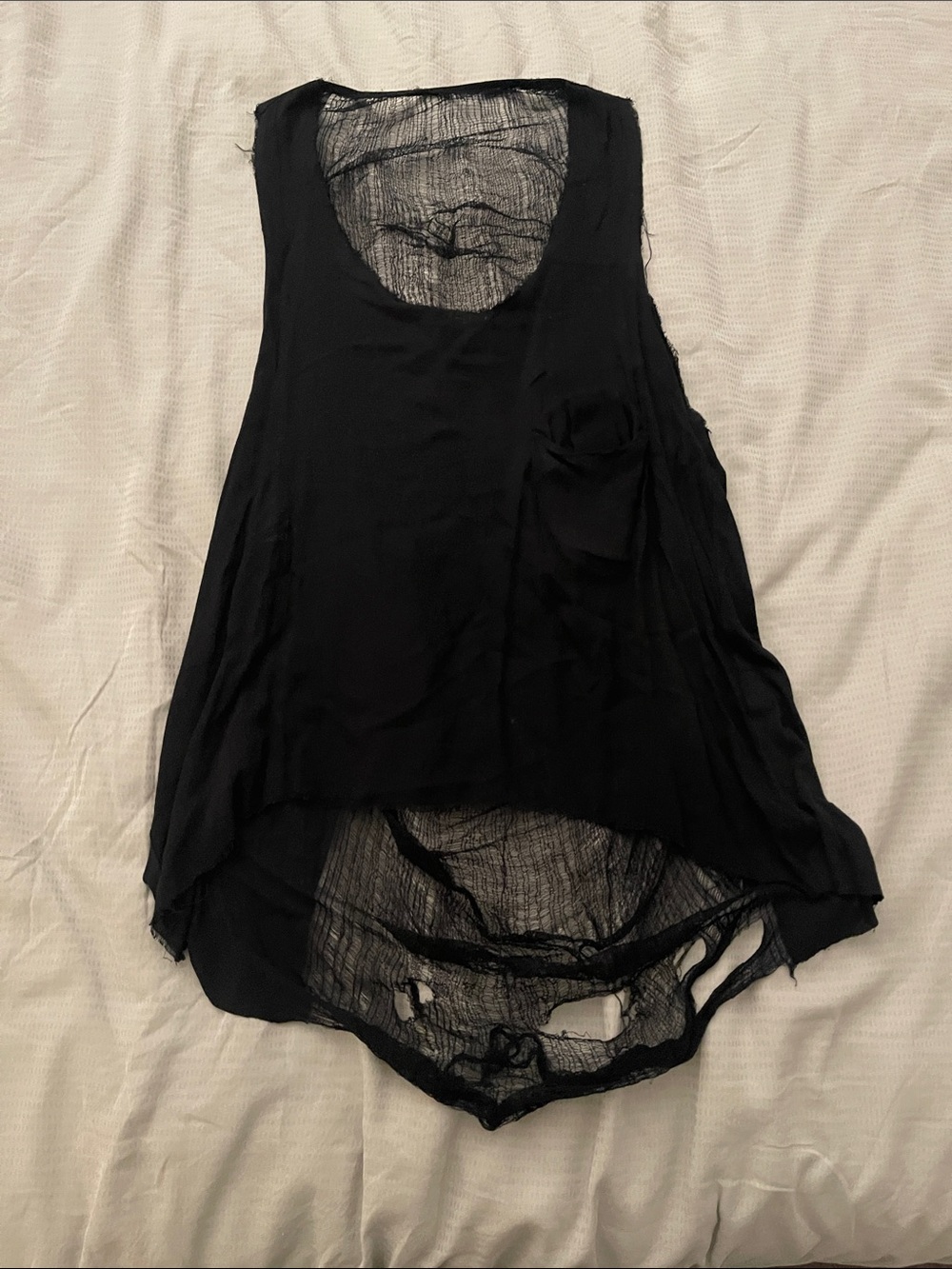 Raquel Allegra Black Sheer Layered Top